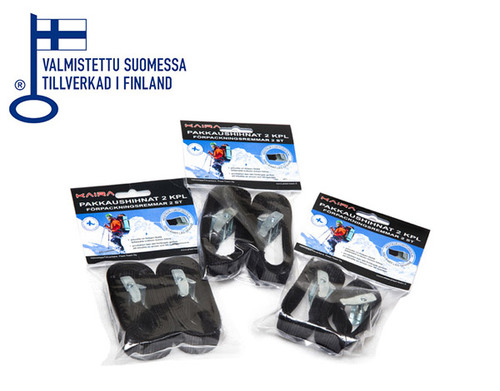 Kaira pakkaushihnat 2 kpl 100 cm - Kiinnitysnauhat ja lenkit - 496-1 - 1