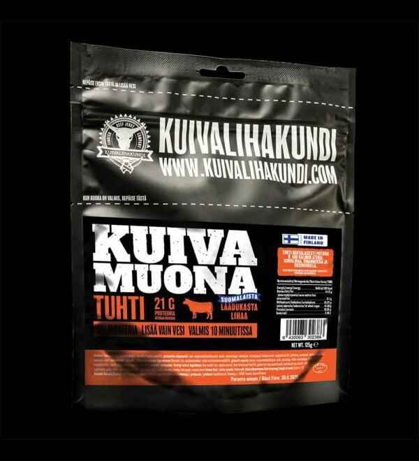 Kuivalihakundi kuivamuona Tuhti125 g valmisateria (n. 500kcal) - Retkiateriat - 2024-2 - 1
