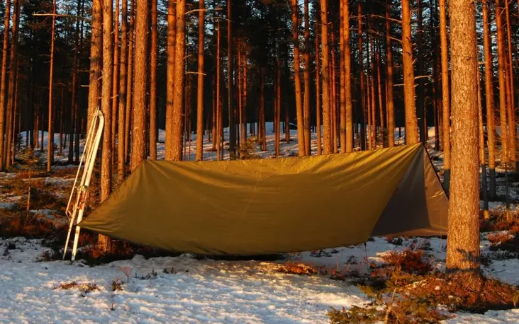Bushmen Thermo-Tarp laavukangas 4 x 3 m, oliivinvihreä / hopea - Laavukankaat tarpit ja louteet - BUULTARP4X3 - 1