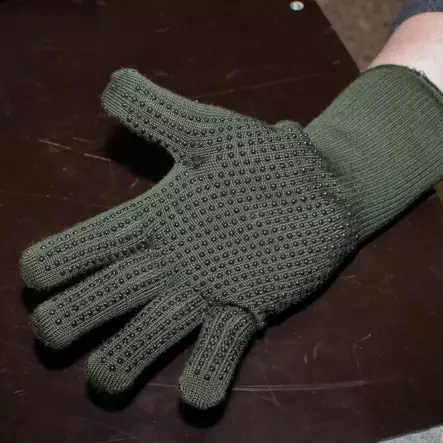 Brittiläiset palonkestävät (NOMEX III) sormikkaat nyppylöillä, oliivinvihreä, käyttämätön ylijäämä - Sormikkaat - 615503-7 - 2