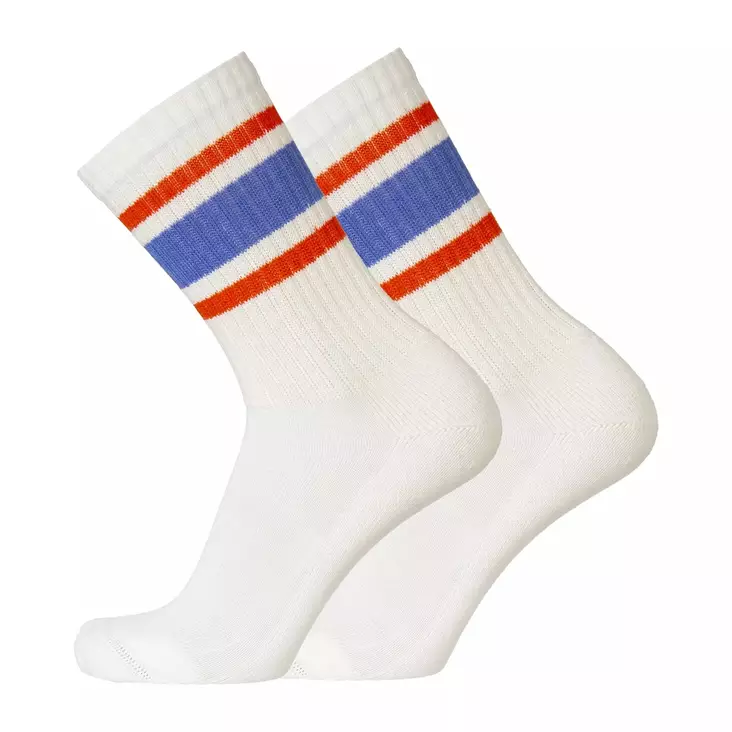 Merino Sport- tennissukka, valkoinen-sininen-oranssi - Sukat - 9526-210-35-38 - 1