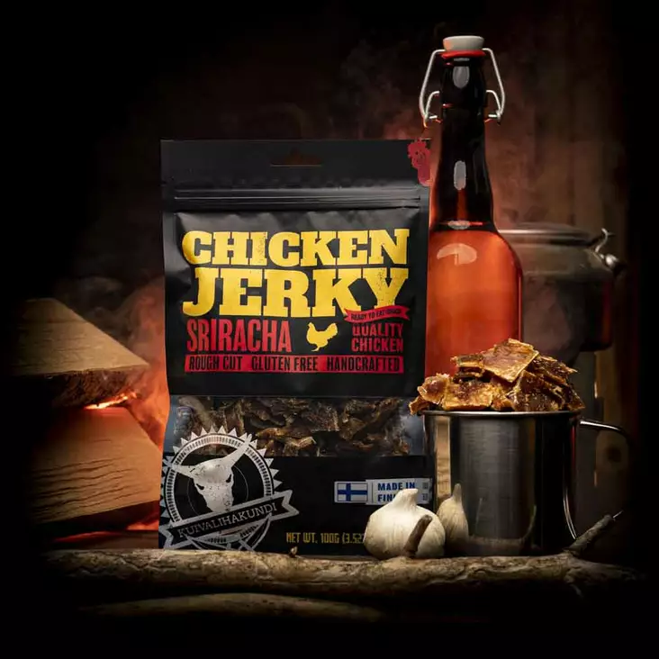 Kuivalihakundi Chicken Jerky Sriracha, 100g - Retkiateriat ja juomat - 300008 - 1
