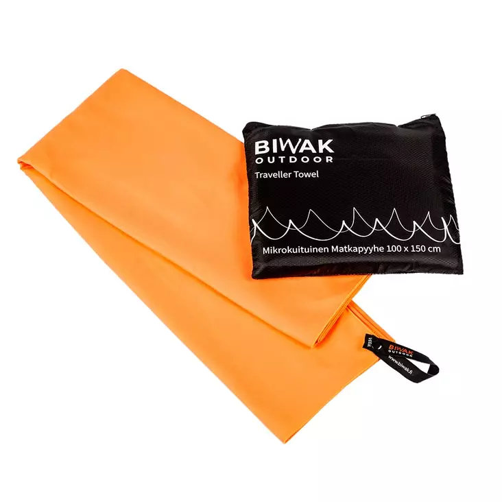 Biwak matkapyyhe 100x150 cm, oranssi - Retkipyyhkeet - BO-10x15ORA - 1
