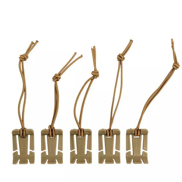 Klipsi molle -kujastoon joustavalla nyörillä, 5 kpl / pss, kojootti - Kiinnitysnauhat ja lenkit - 469687C - 1