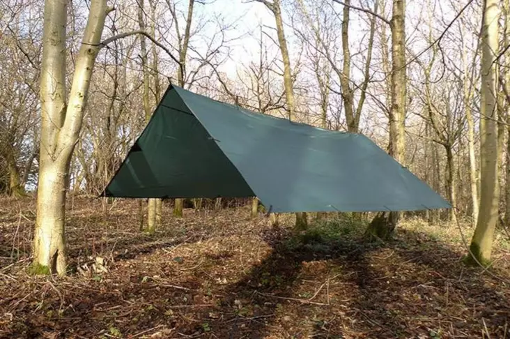 DD Tarp 3,5×3,5 m laavukangas, oliivinvihreä - Laavukankaat tarpit ja louteet - DD-3-5X3-5-G - 1