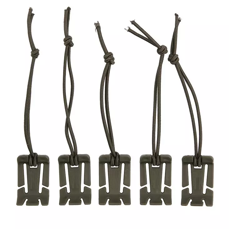 Klipsi molle -kujastoon joustavalla nyörillä, 5 kpl / pss, vihreä - Kiinnitysnauhat ja lenkit - 469687G - 1