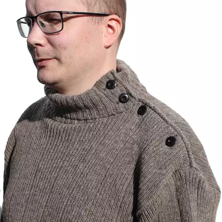 Suomalainen saaristolais -villapaita napeilla, vaaleanruskea - Villapaidat - 0813-ruskea-L - 15