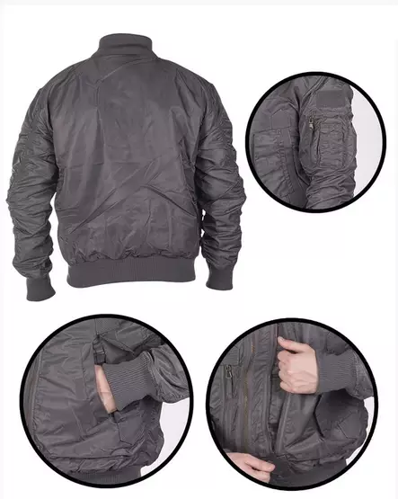 Pilottitakki US tactical, hopeanharmaa - Pilotti ja kansitakit - 10404608-S - 2