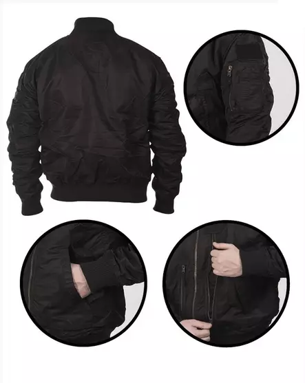 Pilottitakki US tactical, musta - Pilotti ja kansitakit - 10404602-S - 3