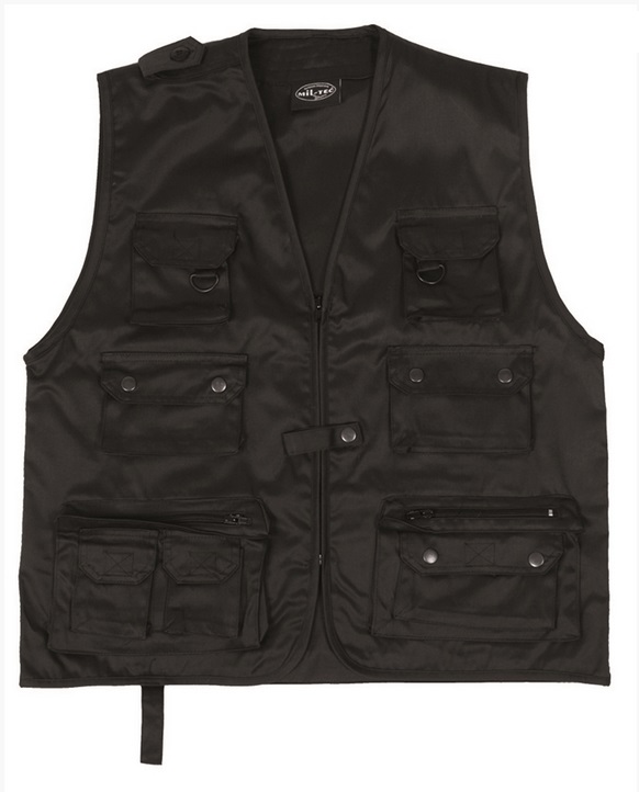 Eräliivi useilla taskuilla, musta, Mil-Tec - Liivit - 10701002-S - 1