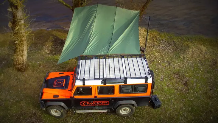 Bushmen Thermo Tarp laavukangas 4 X 4 metriä, oliivinvihreä / hopea - Laavukankaat tarpit ja louteet - BUTHTARP4X4OLV - 1